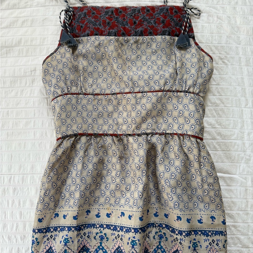 Free People Sophie 100% Silk Boho Paisley Tank Top